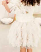 Allovin Girl Fancy Tulle Ruffle Cape