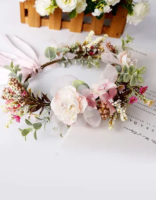 Allovin Floral Headband Crown for Weddings and Special Occasions