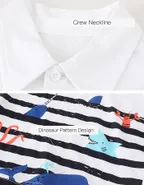 Toddler Boys Supersoft Happy Sea Life Ptinted Jersey Polo Shirt & Pants Set