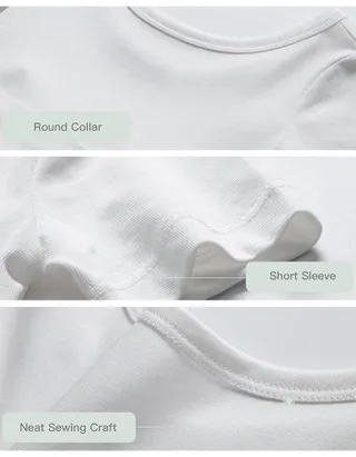 Toddler Girl Short Sleeve Summer Casual White Dress