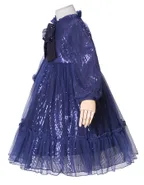 Allovin Toddler Girl A-line Long Sleeve Princess Sequin Tulle Dress for Party