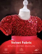 Toddler Girl Short Sleeve Sequins Flower Dress