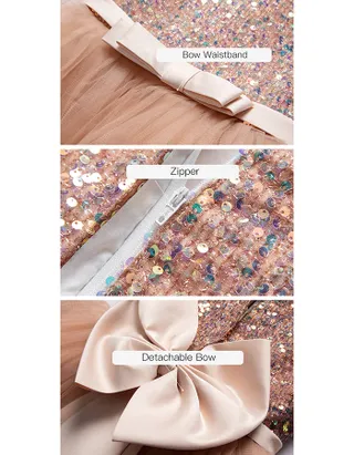 Toddler Girl Sequins Sleeveless Formal Ball Gown Party Dress