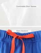 Toddler Boys Supersoft Happy Sea Life Ptinted Jersey Polo Shirt & Pants Set