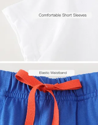 Toddler Boys Supersoft Happy Sea Life Ptinted Jersey Polo Shirt & Pants Set