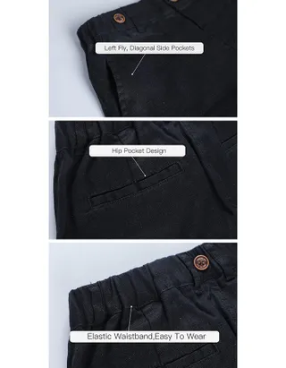 Toddler Boys Bow Tie Short Sleeve Striped 100% Washed Linen Shirt & Suspender Shorts