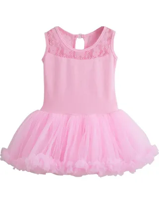 Allovin Sleeveless Tutu Lace Ballet Leotard