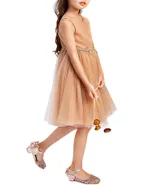 Allovin Toddler Girl A-Line Sleeveless Boho Ball Gown Tulle Dress