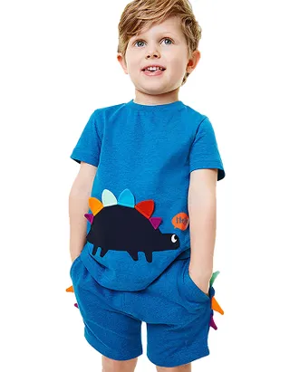 Allovin Toddler Boys Jersey T-Shirt & Pants Set