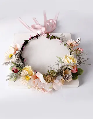 Allovin Floral Headband Crown for Weddings and Special Occasions