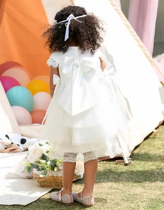 ALLOVIN Bow Back Trapeze Dress