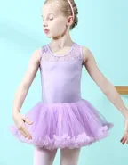 Allovin Sleeveless Tutu Lace Ballet Leotard
