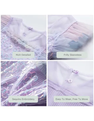 ALLOVIN Flower Sequin jersey Dress