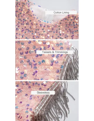 Toddler Girl Sequins Sleeveless Formal Ball Gown Party Dress