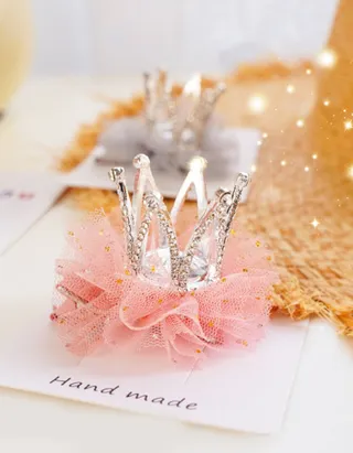 Allovin Toddler Girls Rhinestone Crown Decor Hairpin