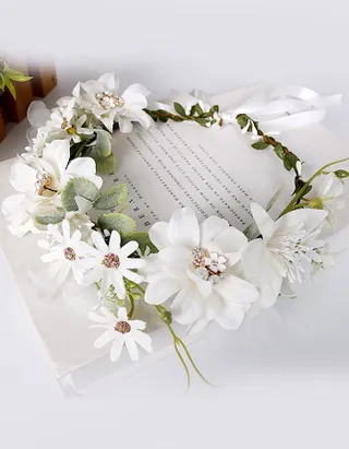 Allovin Floral Headband Crown for Weddings and Special Occasions