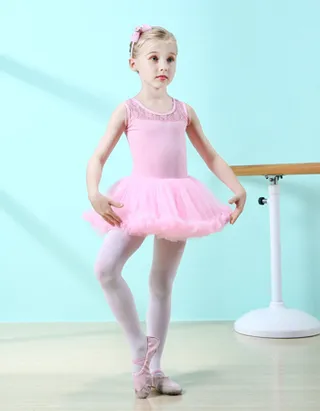 Allovin Sleeveless Tutu Lace Ballet Leotard