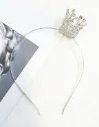 Allovin Rhinestone Crown & Letter Decor Headband
