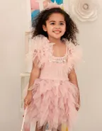 Allovin Girl Fancy Tulle Ruffle Cape