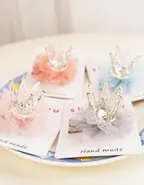 Allovin Toddler Girls Rhinestone Crown Decor Hairpin