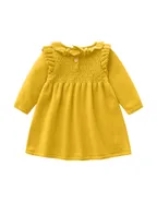 ALLOVIN Toddler Girls Ruffle Trim Knit Sweater Dress