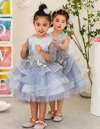 ALLOVIN Sequins Tulle Party Dress